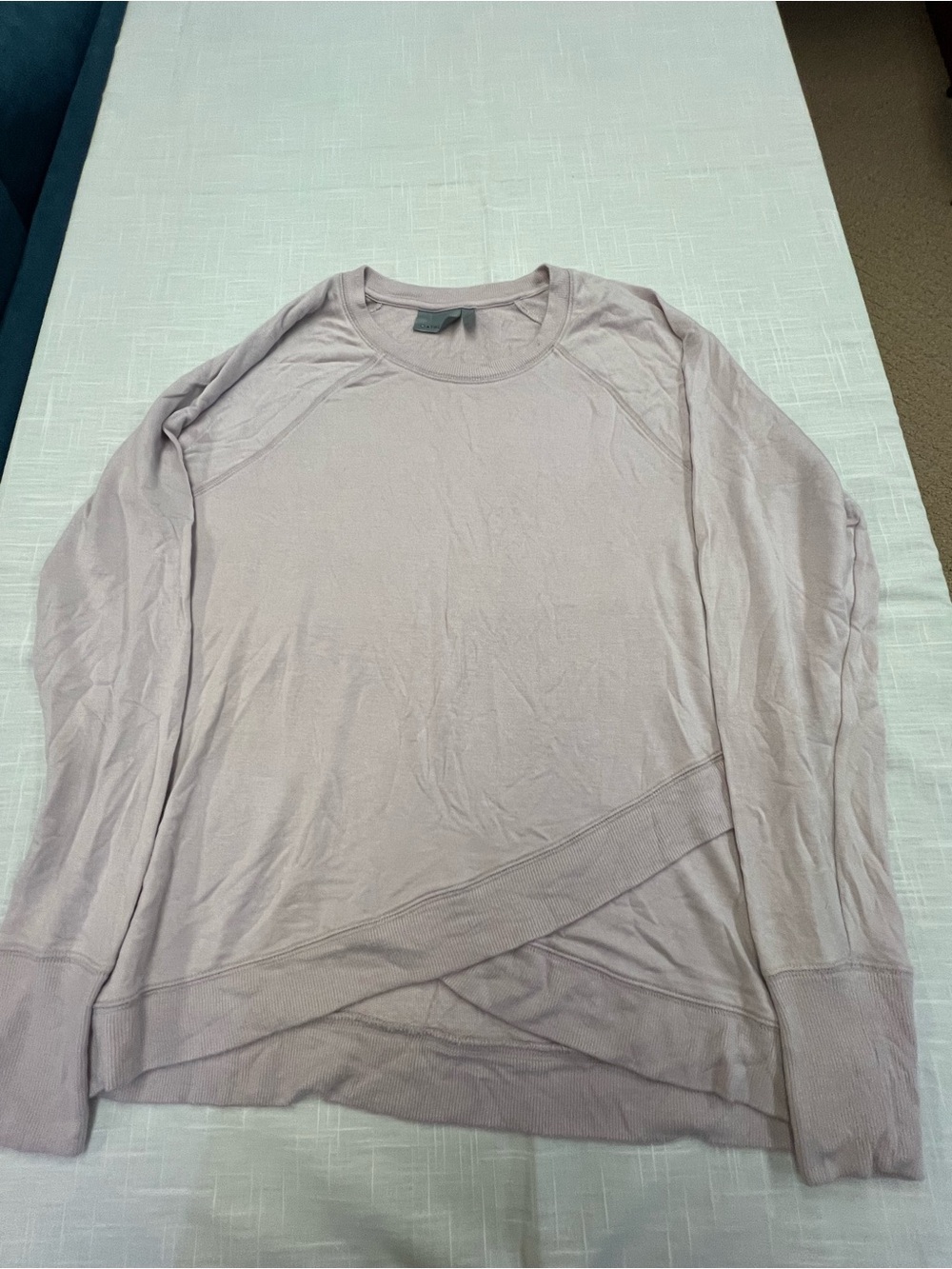 Athleta Light Mauve Long-Sleeve Crewneck Sweatshirt
